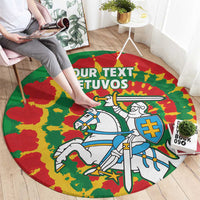 Lithuania Tie Dye Retro Basketball 1992 Personalized Round Carpet