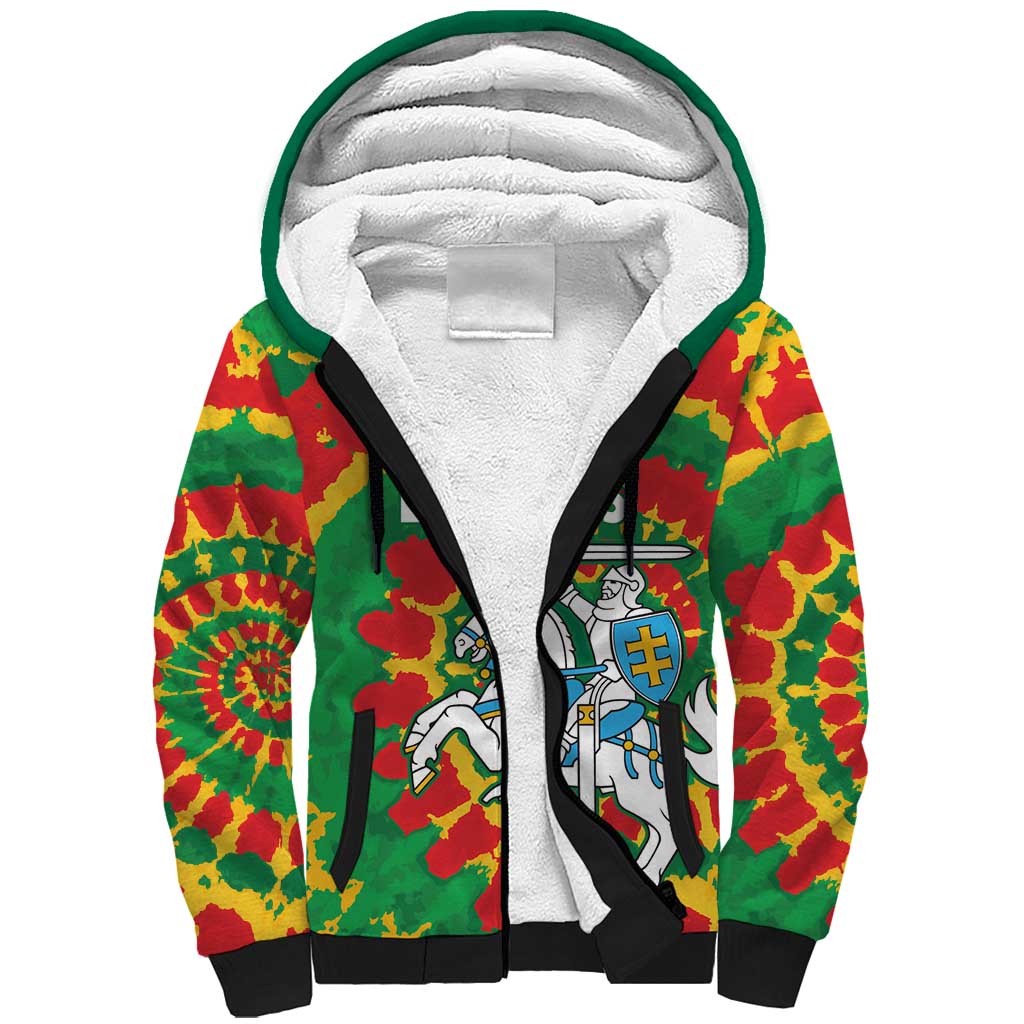 Lithuania Tie Dye Retro Basketball 1992 Personalized Sherpa Hoodie