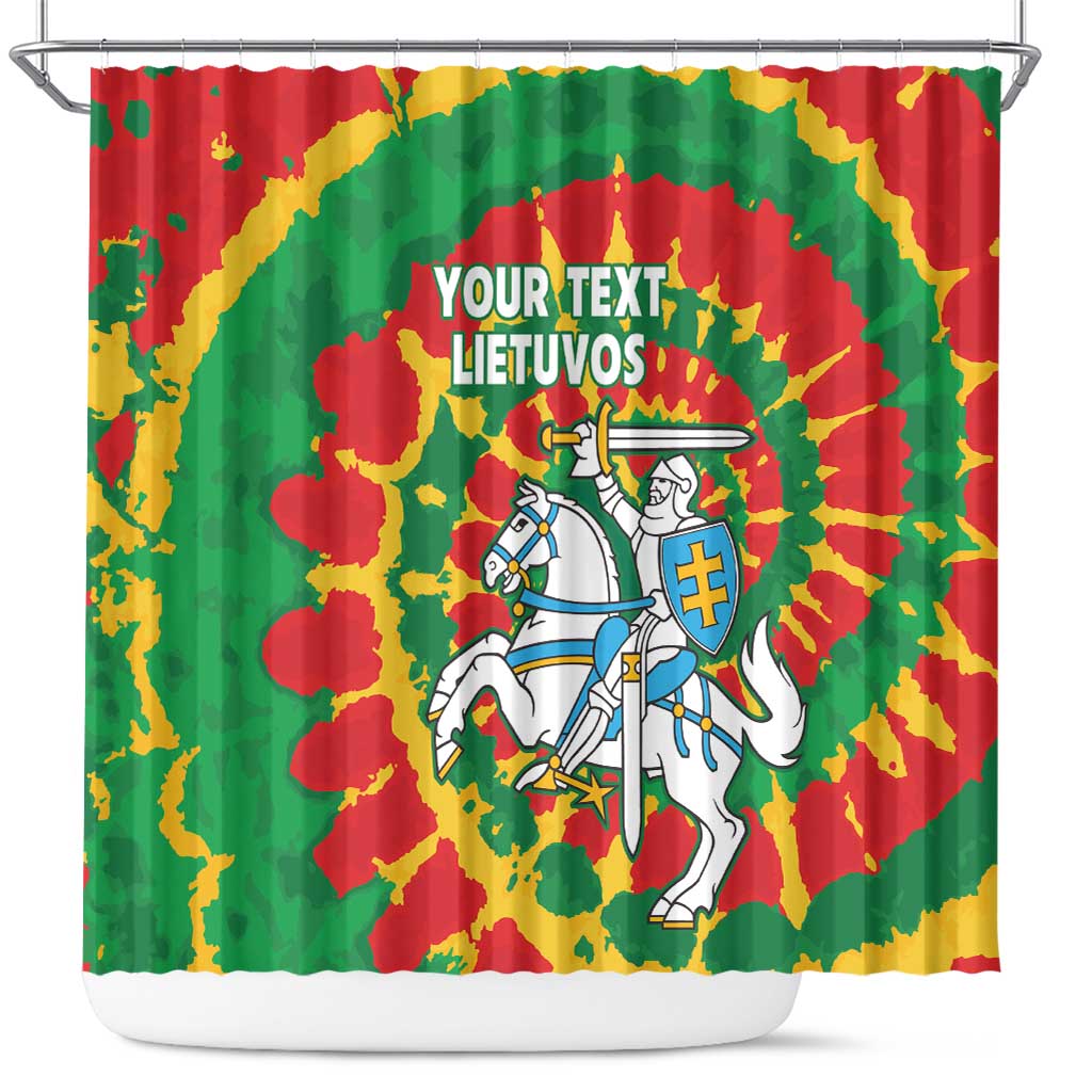 Lithuania Tie Dye Retro Basketball 1992 Personalized Shower Curtain