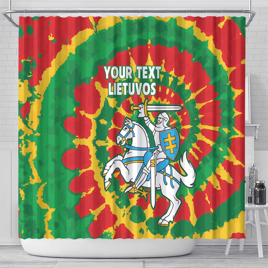 Lithuania Tie Dye Retro Basketball 1992 Personalized Shower Curtain