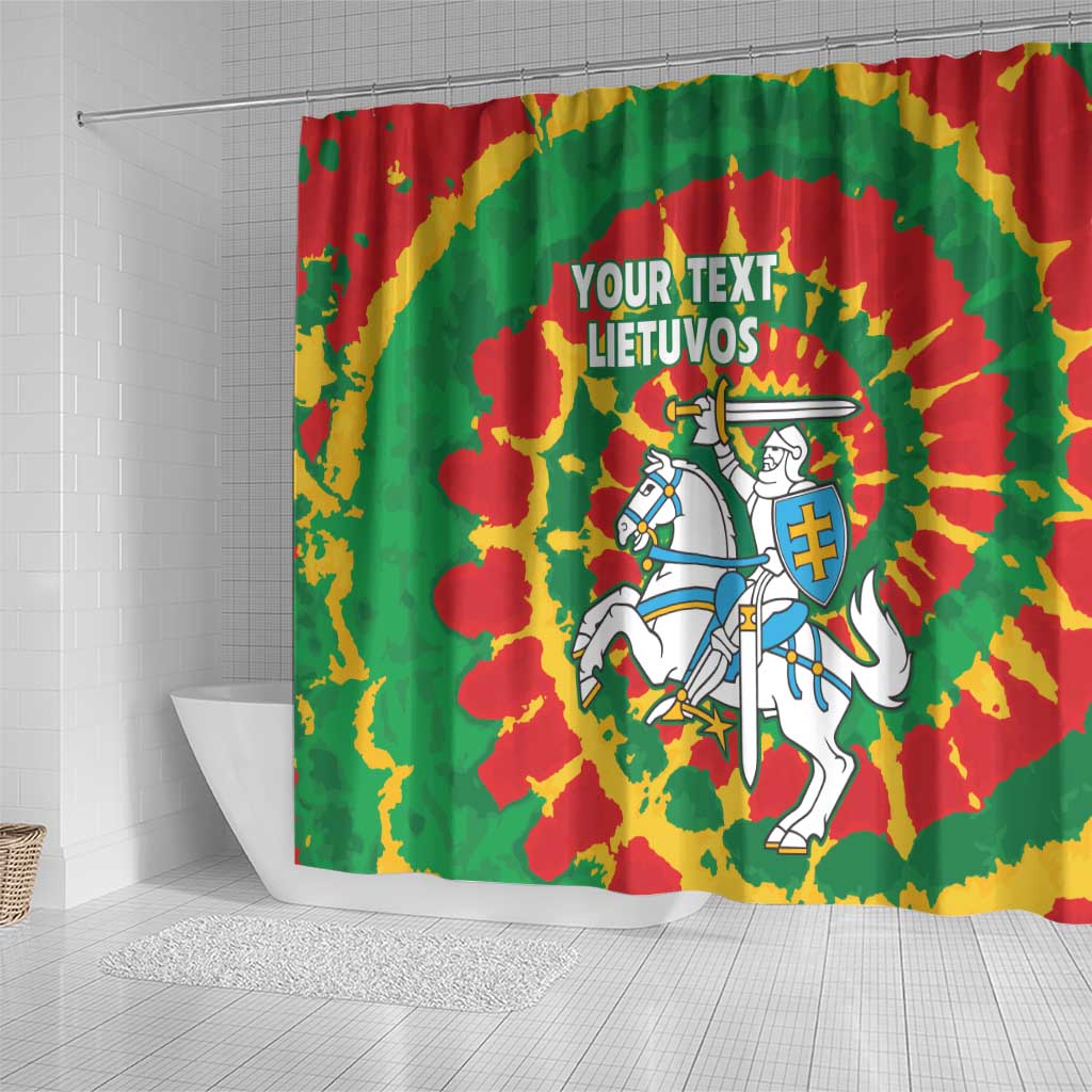 Lithuania Tie Dye Retro Basketball 1992 Personalized Shower Curtain
