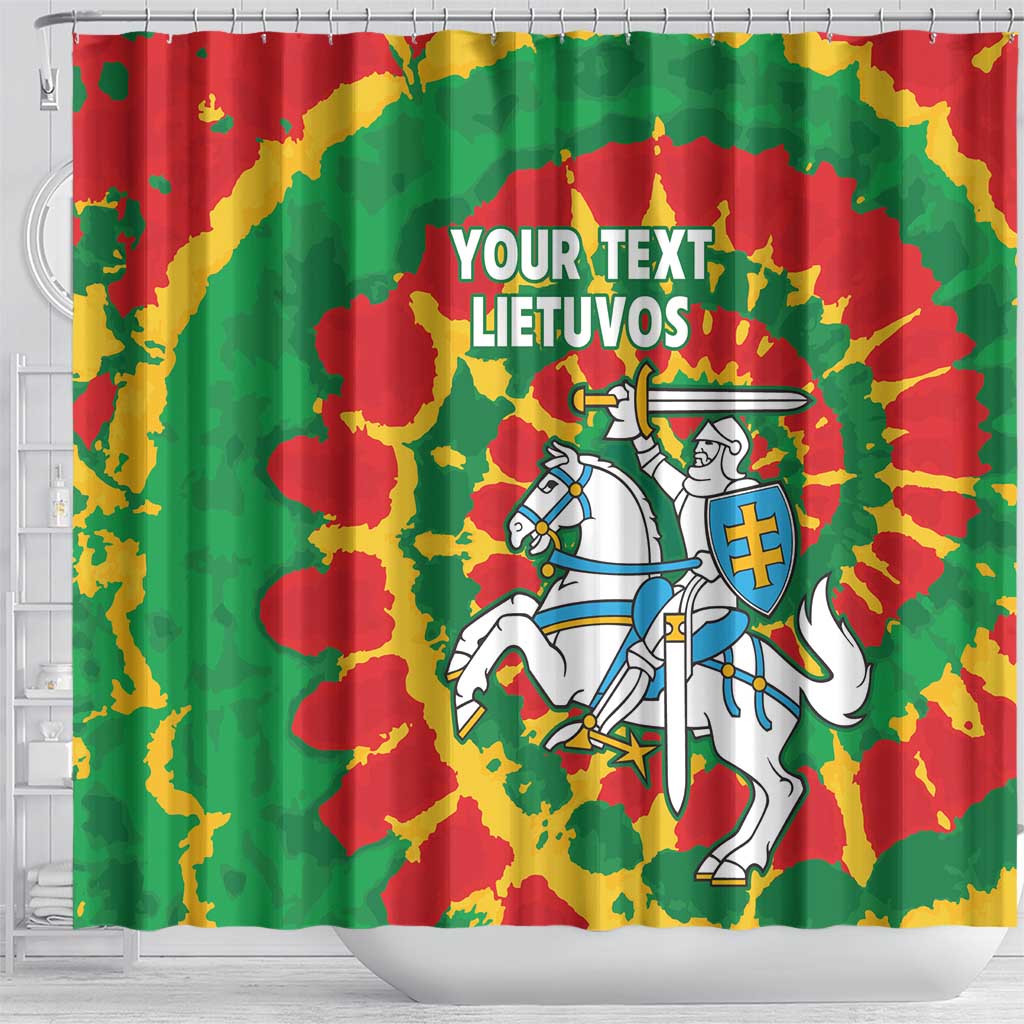 Lithuania Tie Dye Retro Basketball 1992 Personalized Shower Curtain