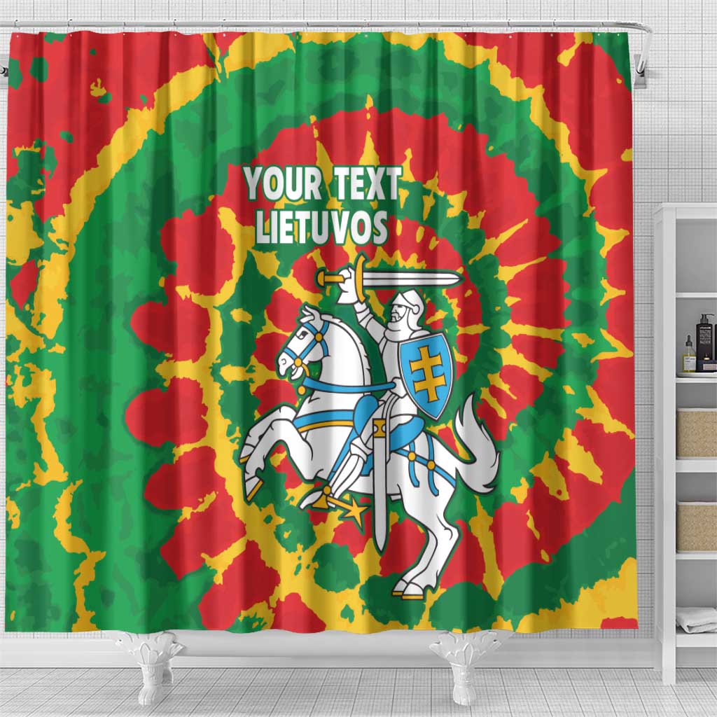 Lithuania Tie Dye Retro Basketball 1992 Personalized Shower Curtain