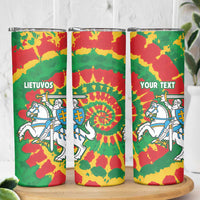 Lithuania Tie Dye Retro Basketball 1992 Personalized Skinny Tumbler