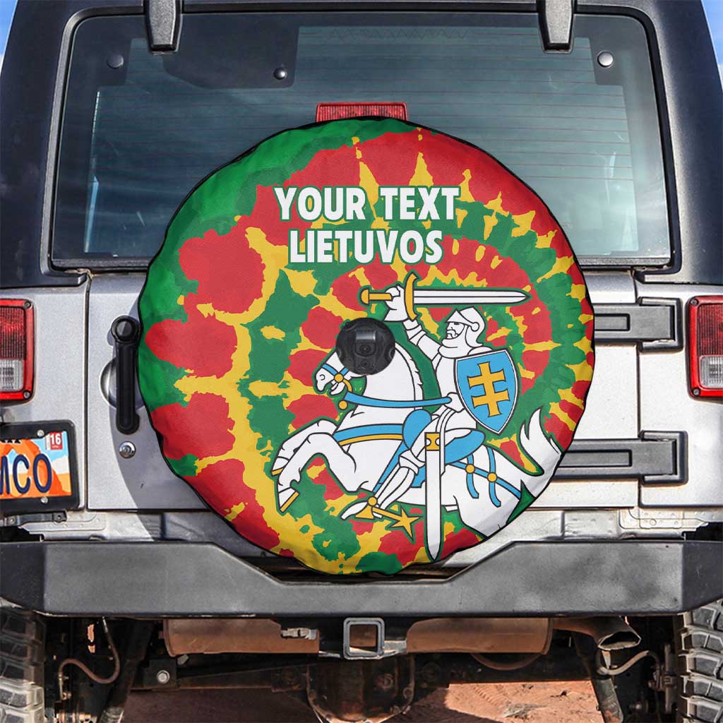 Lithuania Tie Dye Retro Basketball 1992 Personalized Spare Tire Cover
