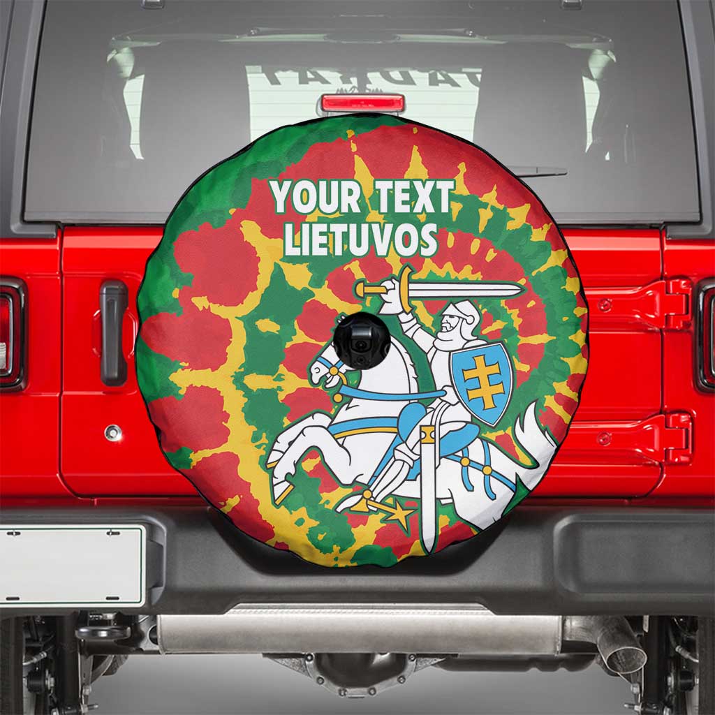 Lithuania Tie Dye Retro Basketball 1992 Personalized Spare Tire Cover