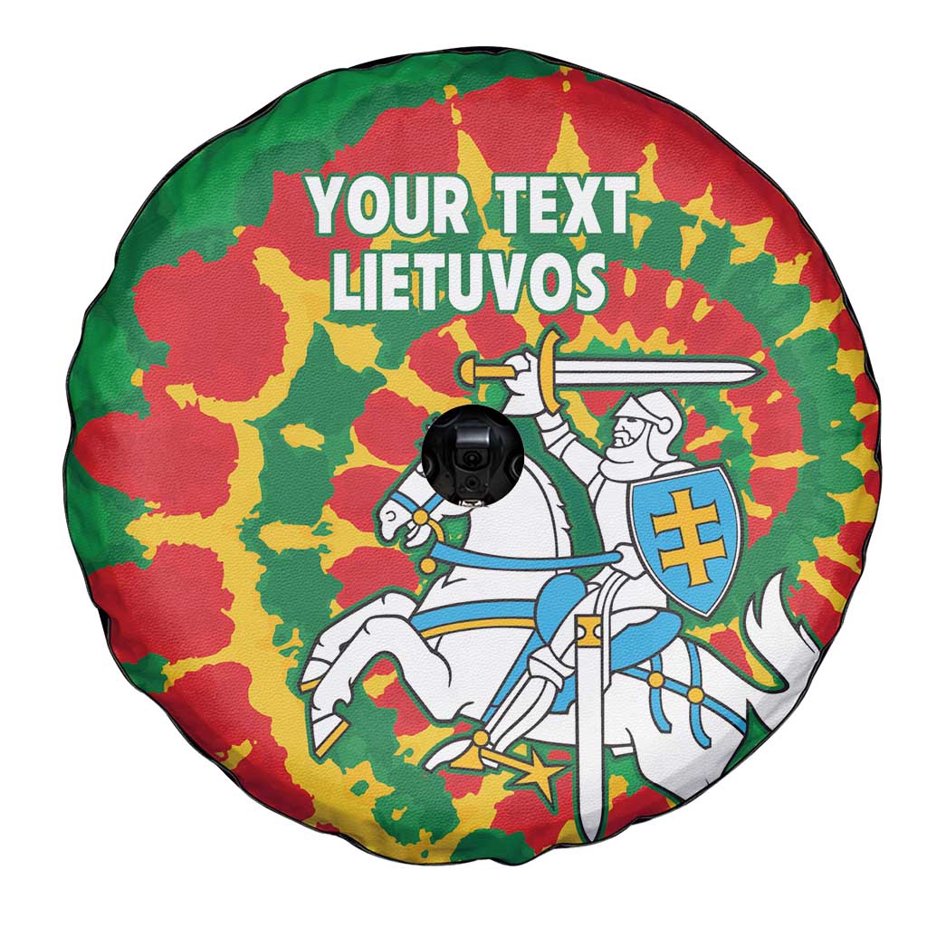 Lithuania Tie Dye Retro Basketball 1992 Personalized Spare Tire Cover