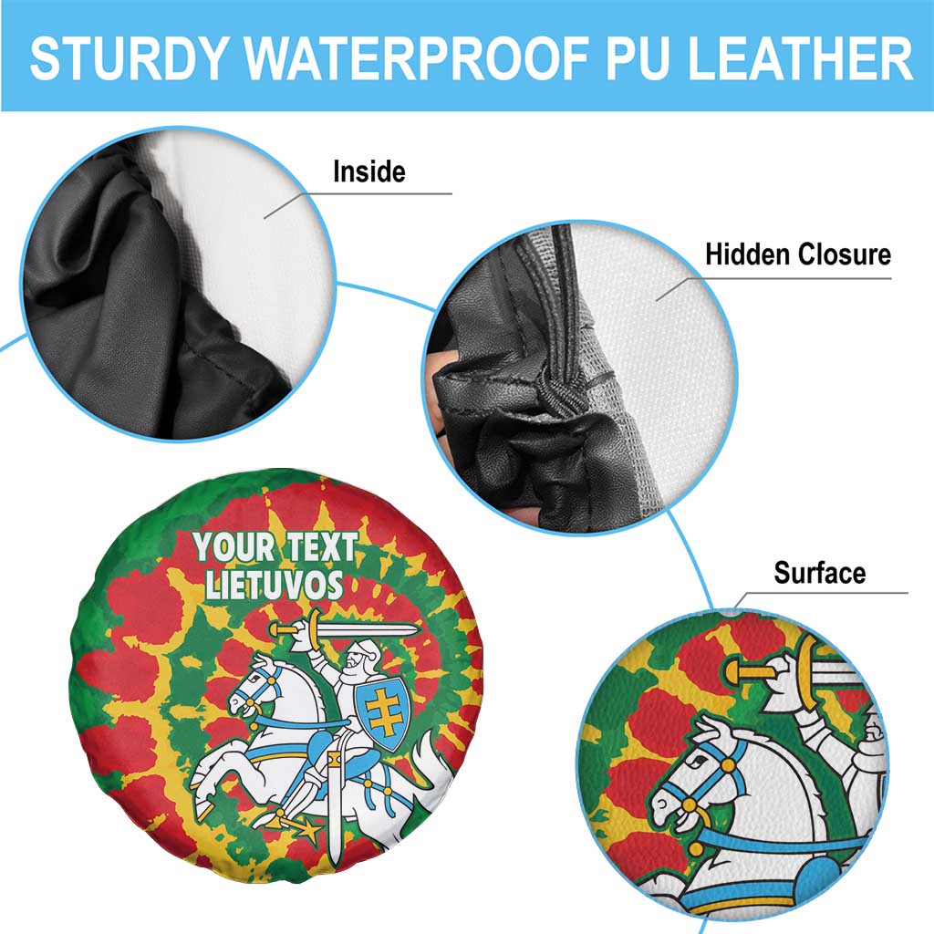 Lithuania Tie Dye Retro Basketball 1992 Personalized Spare Tire Cover