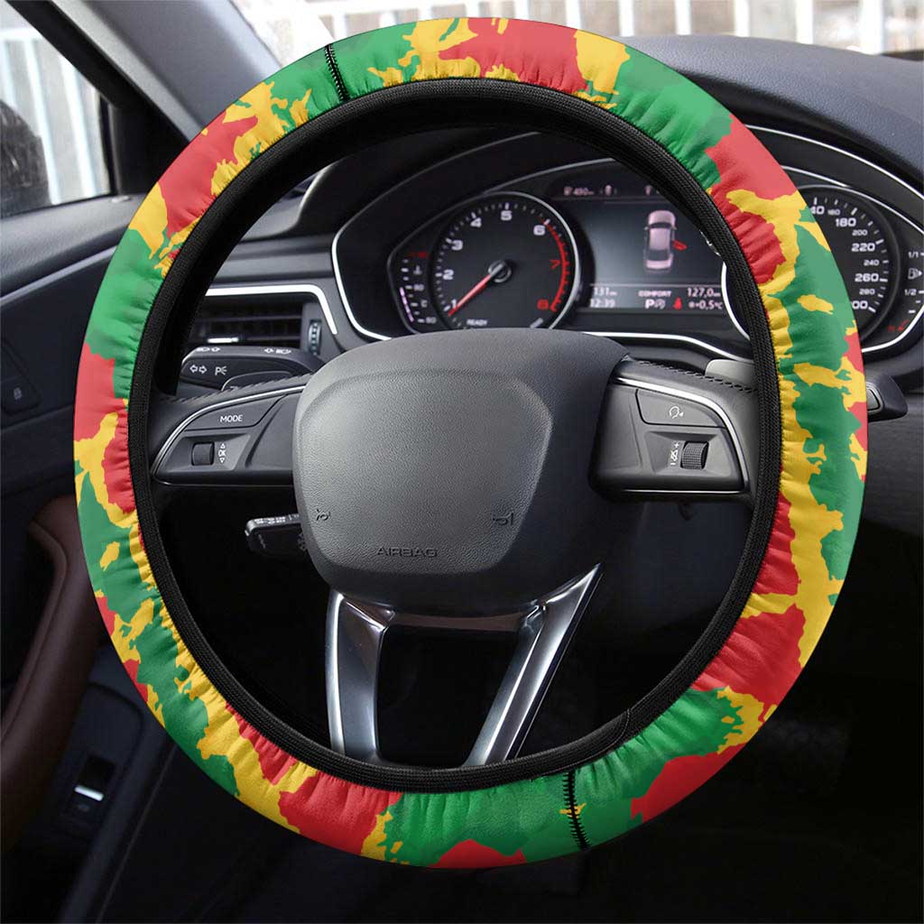 Lithuania Tie Dye Retro Basketball 1992 Steering Wheel Cover