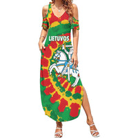 Lithuania Tie Dye Retro Basketball 1992 Personalized Summer Maxi Dress