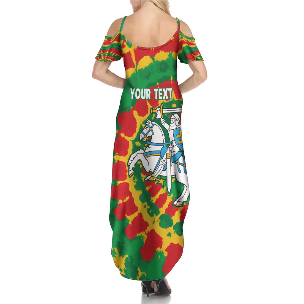 Lithuania Tie Dye Retro Basketball 1992 Personalized Summer Maxi Dress