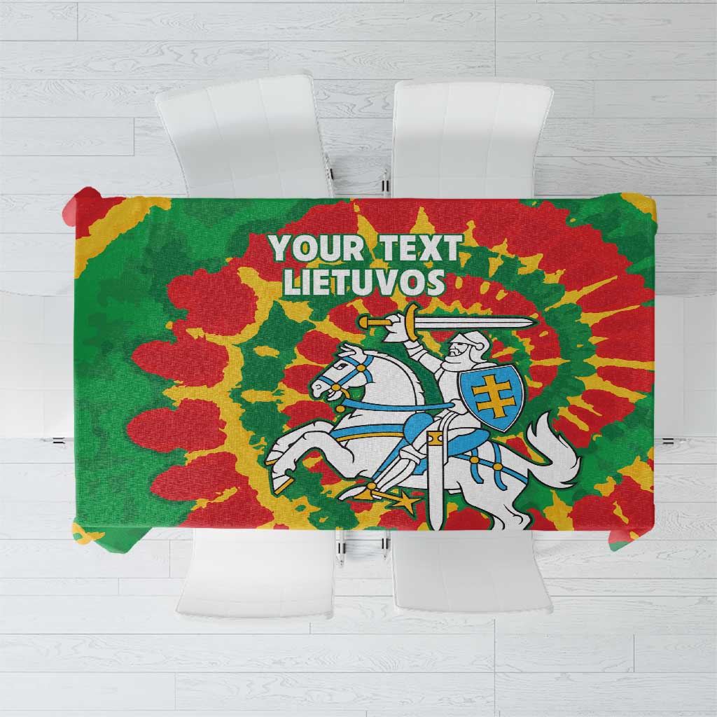 Lithuania Tie Dye Retro Basketball 1992 Personalized Tablecloth