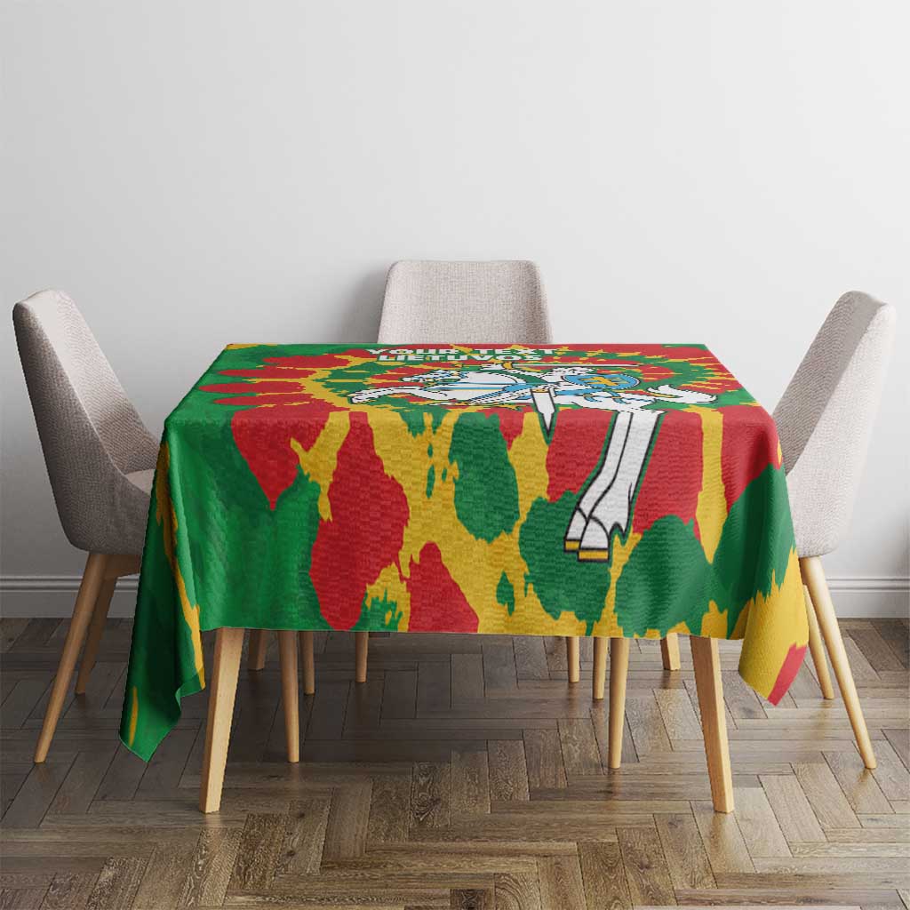 Lithuania Tie Dye Retro Basketball 1992 Personalized Tablecloth