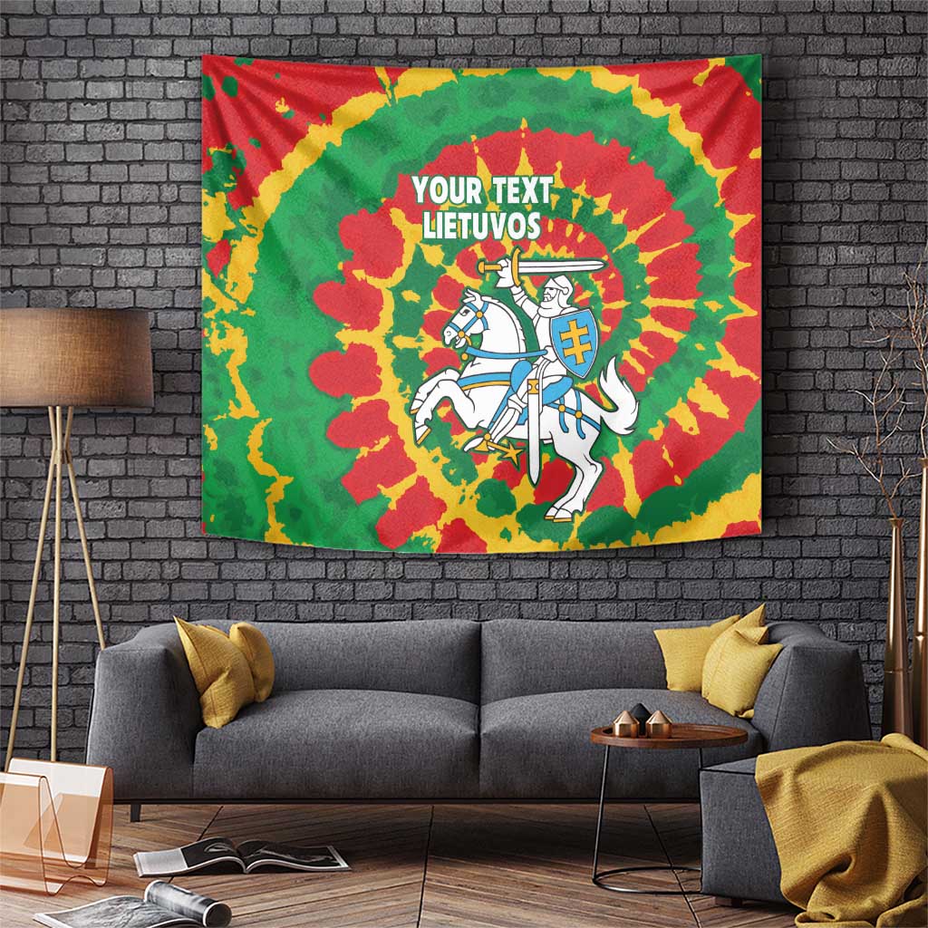 Lithuania Tie Dye Retro Basketball 1992 Personalized Tapestry
