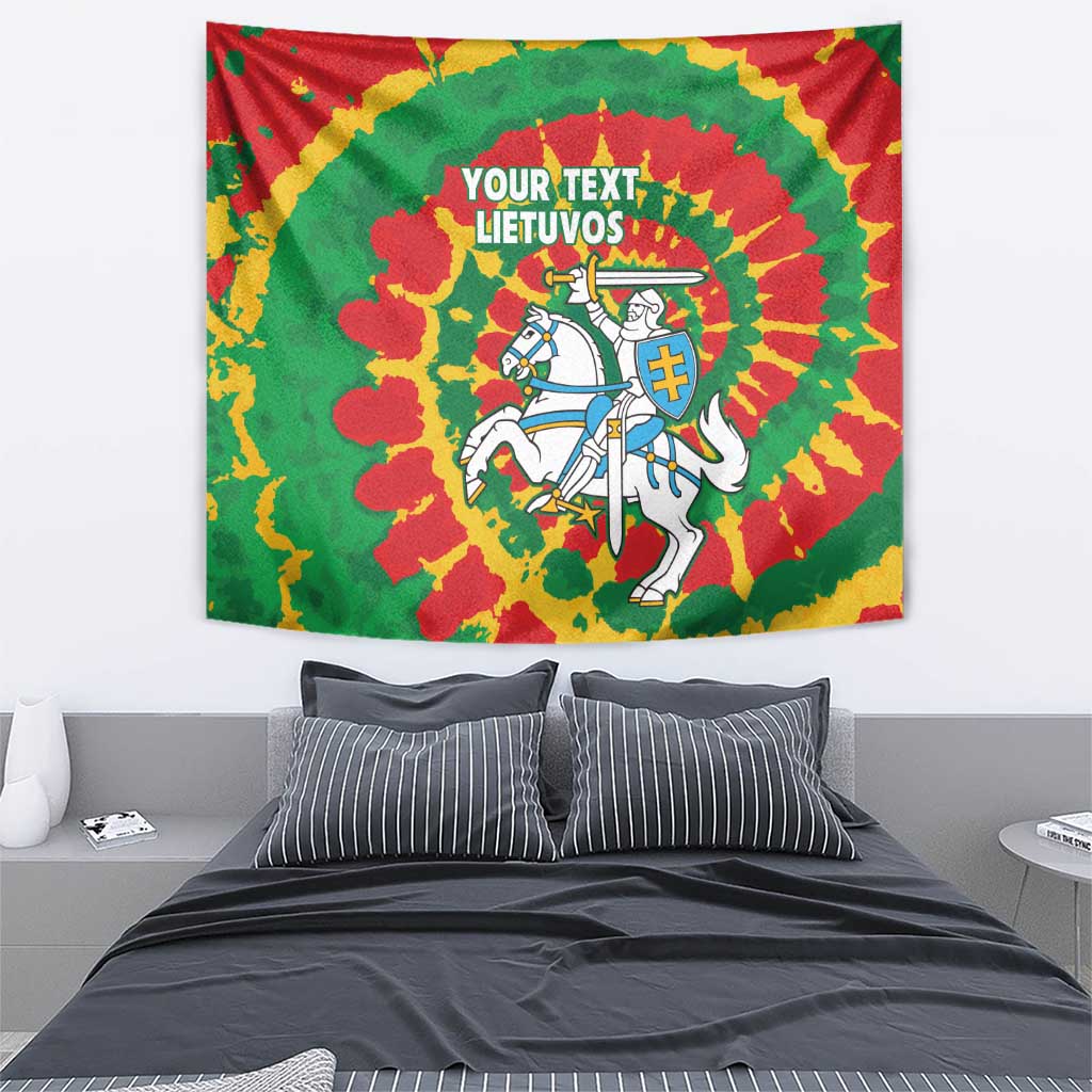 Lithuania Tie Dye Retro Basketball 1992 Personalized Tapestry