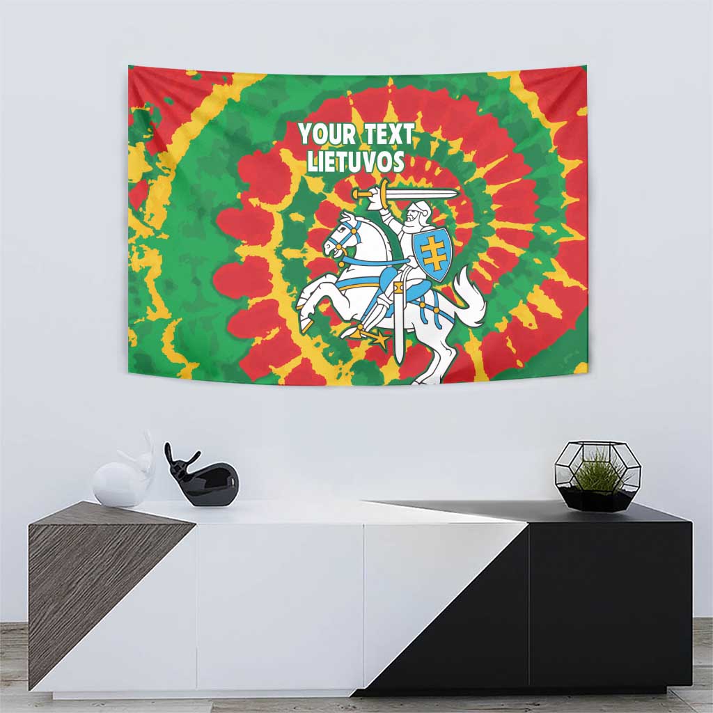 Lithuania Tie Dye Retro Basketball 1992 Personalized Tapestry