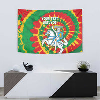 Lithuania Tie Dye Retro Basketball 1992 Personalized Tapestry