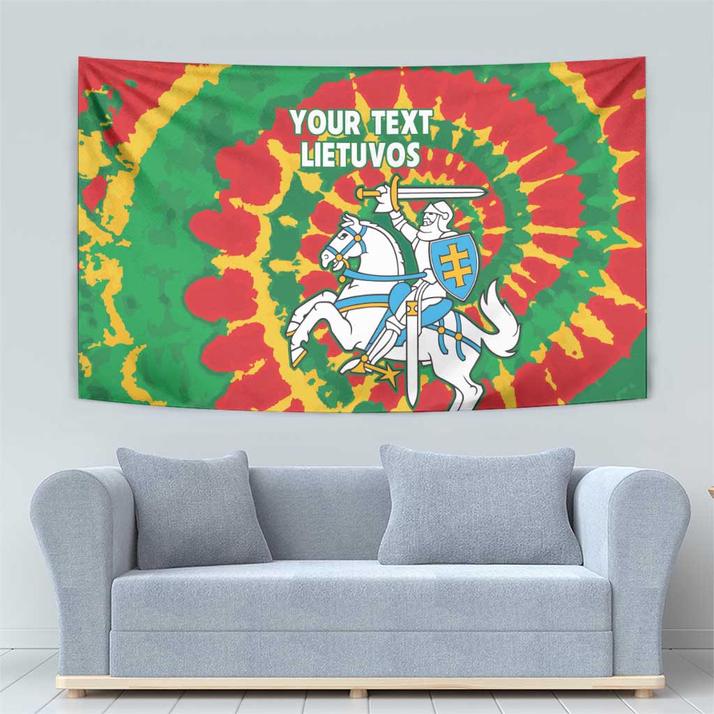 Lithuania Tie Dye Retro Basketball 1992 Personalized Tapestry