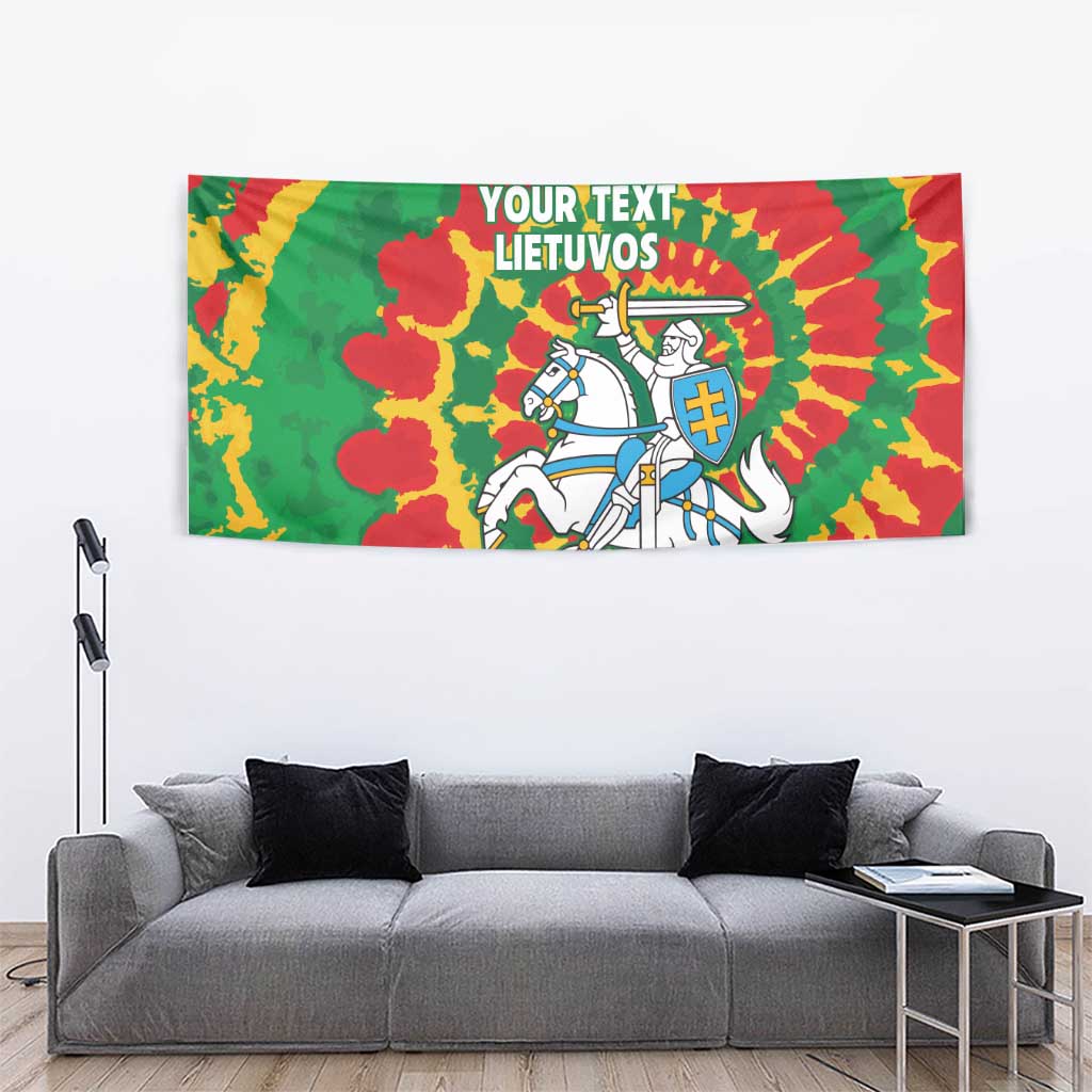 Lithuania Tie Dye Retro Basketball 1992 Personalized Tapestry