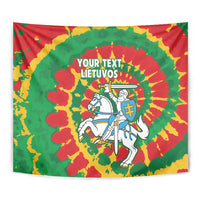 Lithuania Tie Dye Retro Basketball 1992 Personalized Tapestry