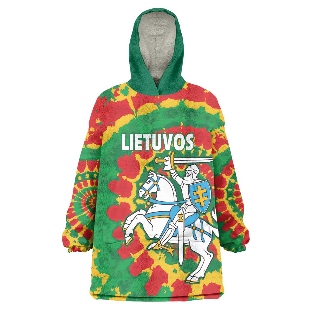 Lithuania Tie Dye Retro Basketball 1992 Personalized Wearable Blanket Hoodie
