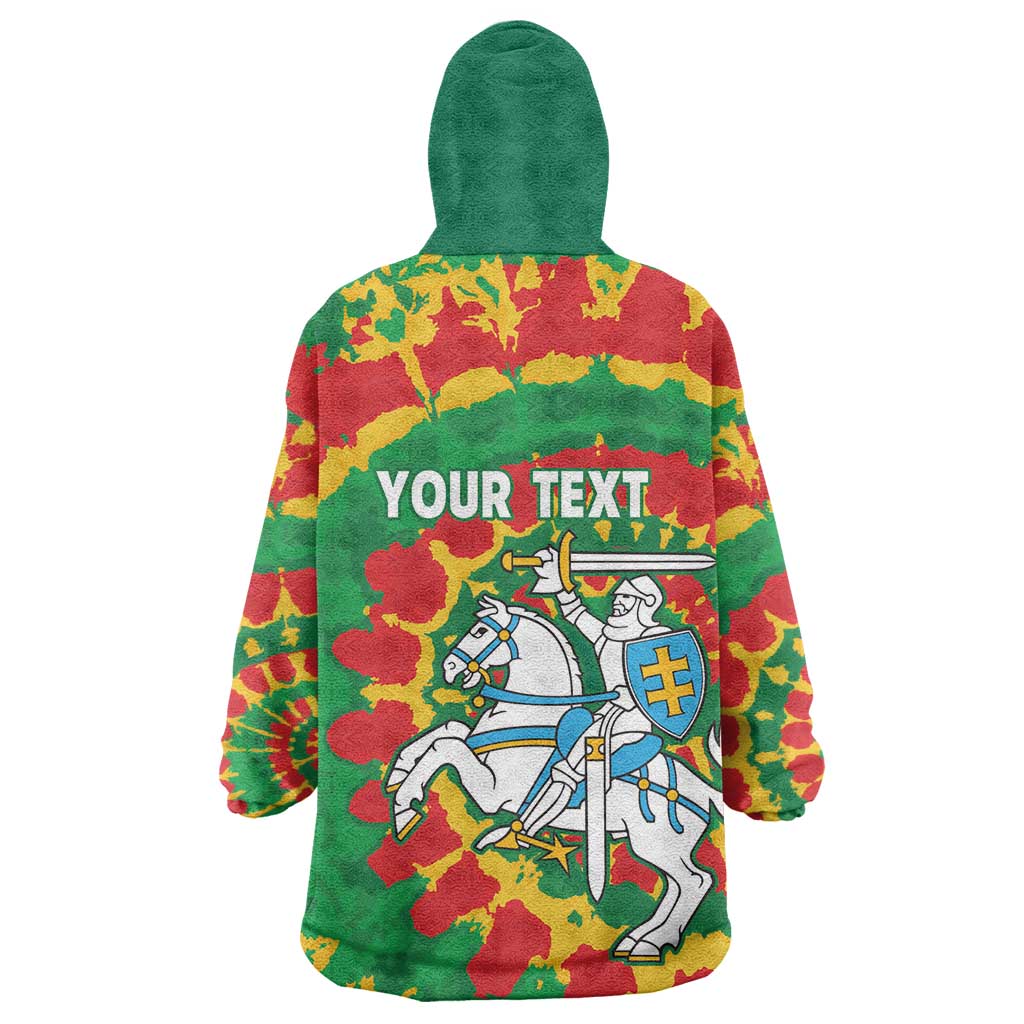 Lithuania Tie Dye Retro Basketball 1992 Personalized Wearable Blanket Hoodie