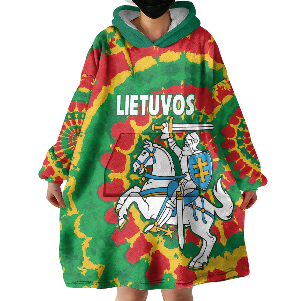 Lithuania Tie Dye Retro Basketball 1992 Personalized Wearable Blanket Hoodie