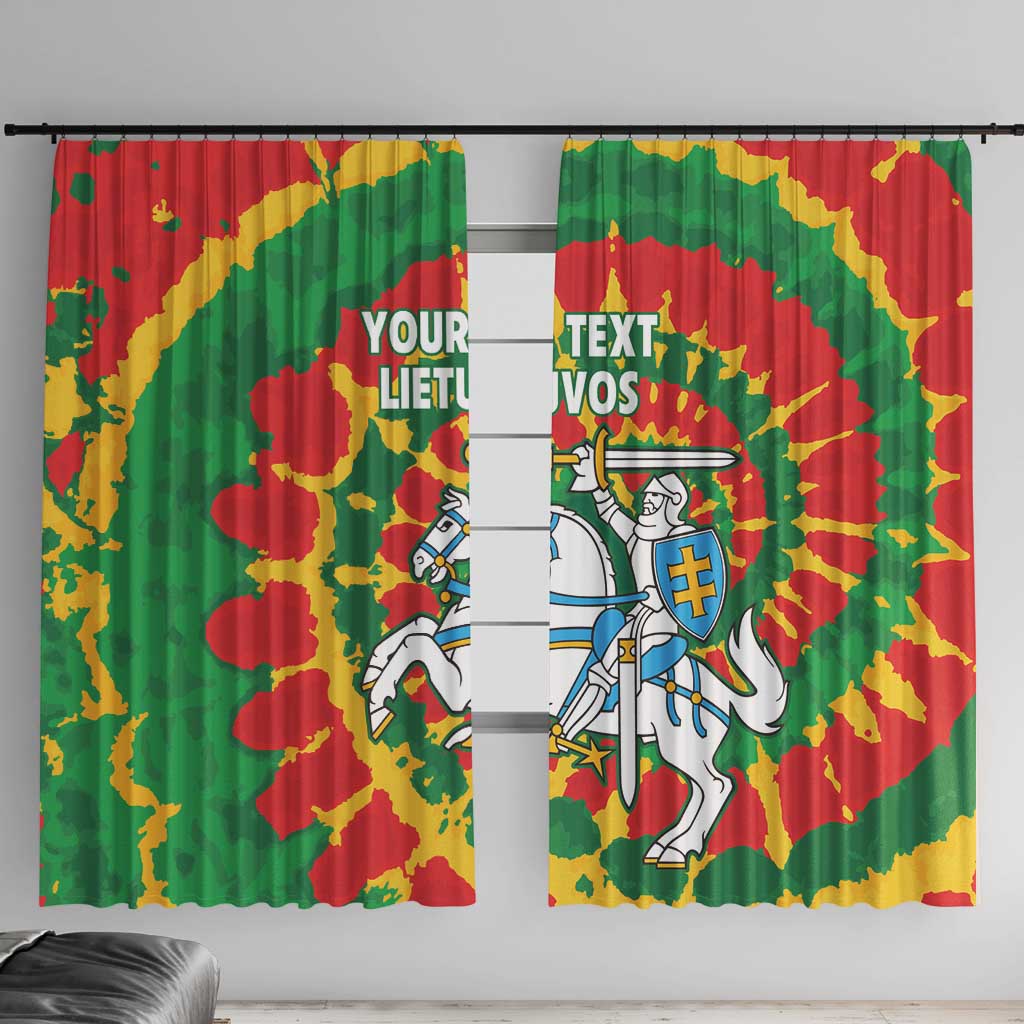 Lithuania Tie Dye Retro Basketball 1992 Personalized Window Curtain