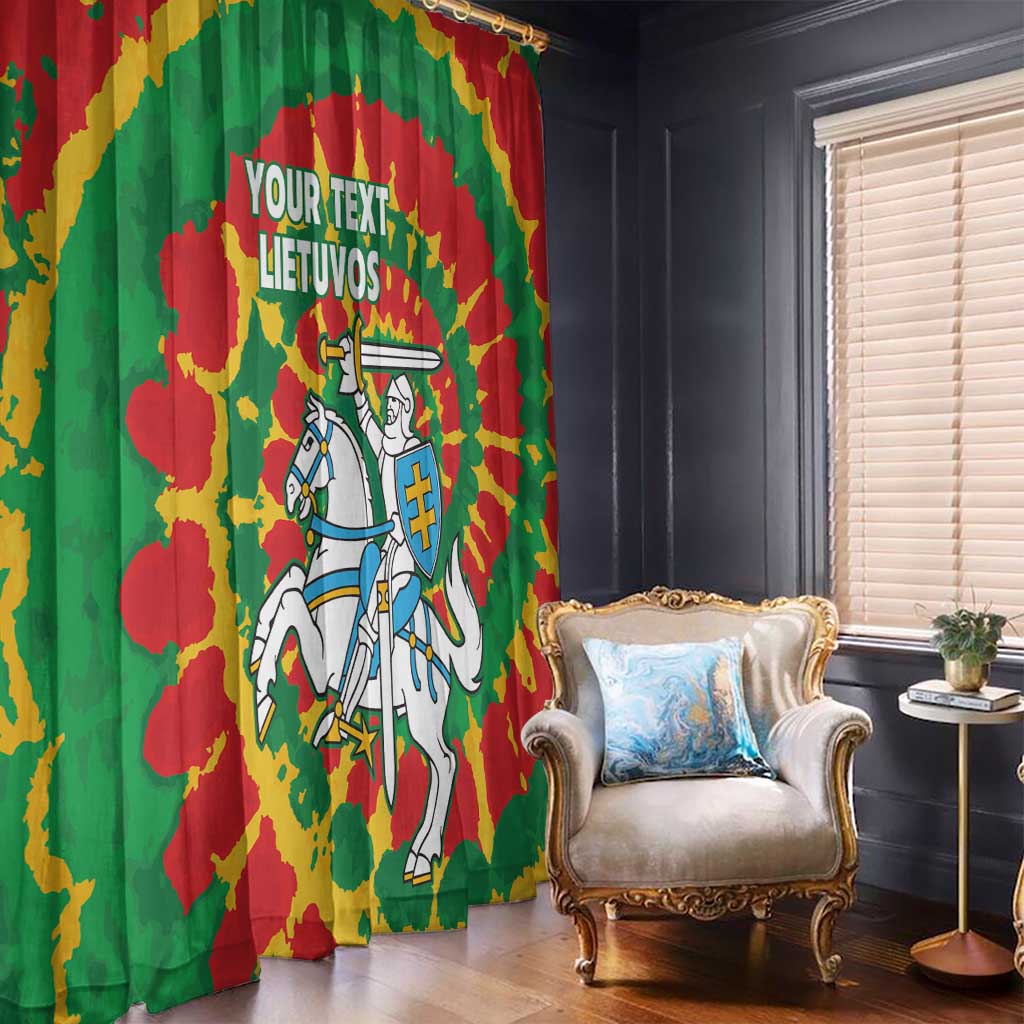Lithuania Tie Dye Retro Basketball 1992 Personalized Window Curtain