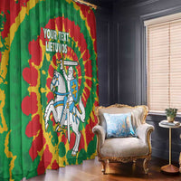 Lithuania Tie Dye Retro Basketball 1992 Personalized Window Curtain