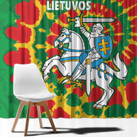 Lithuania Tie Dye Retro Basketball 1992 Personalized Window Curtain