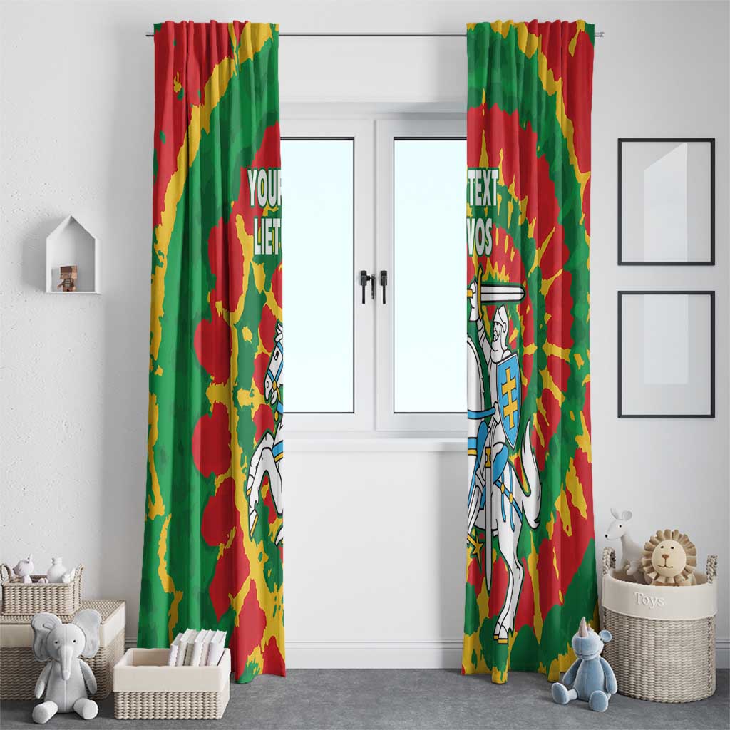 Lithuania Tie Dye Retro Basketball 1992 Personalized Window Curtain