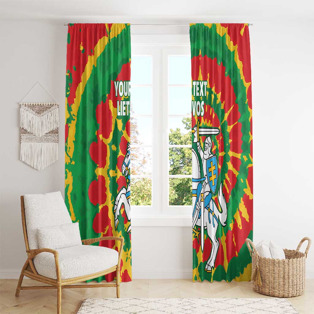 Lithuania Tie Dye Retro Basketball 1992 Personalized Window Curtain