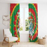 Lithuania Tie Dye Retro Basketball 1992 Personalized Window Curtain