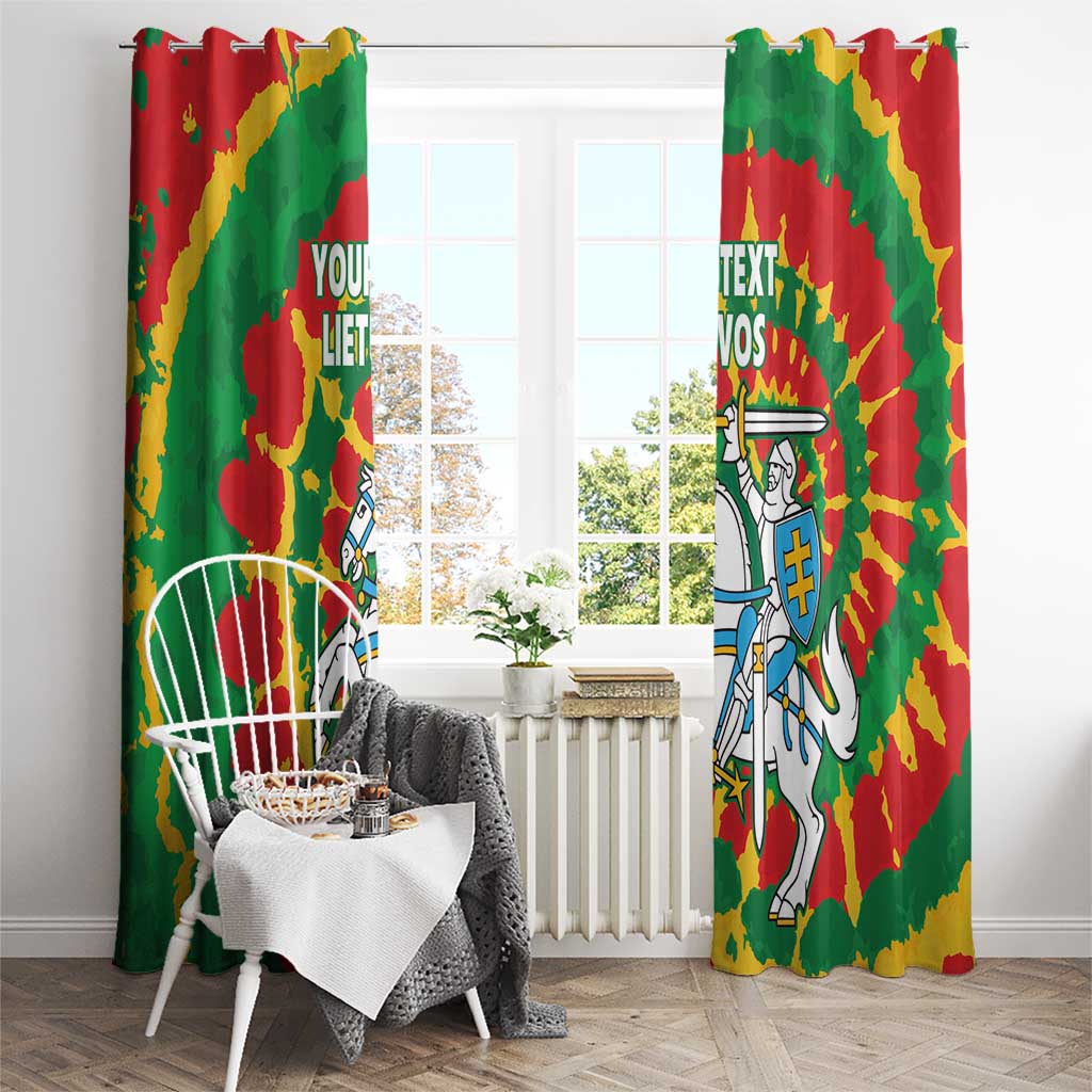 Lithuania Tie Dye Retro Basketball 1992 Personalized Window Curtain