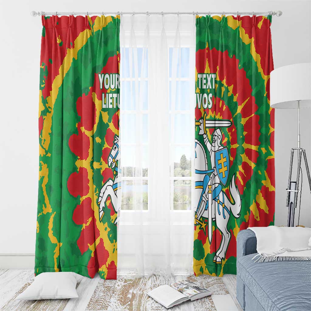Lithuania Tie Dye Retro Basketball 1992 Personalized Window Curtain