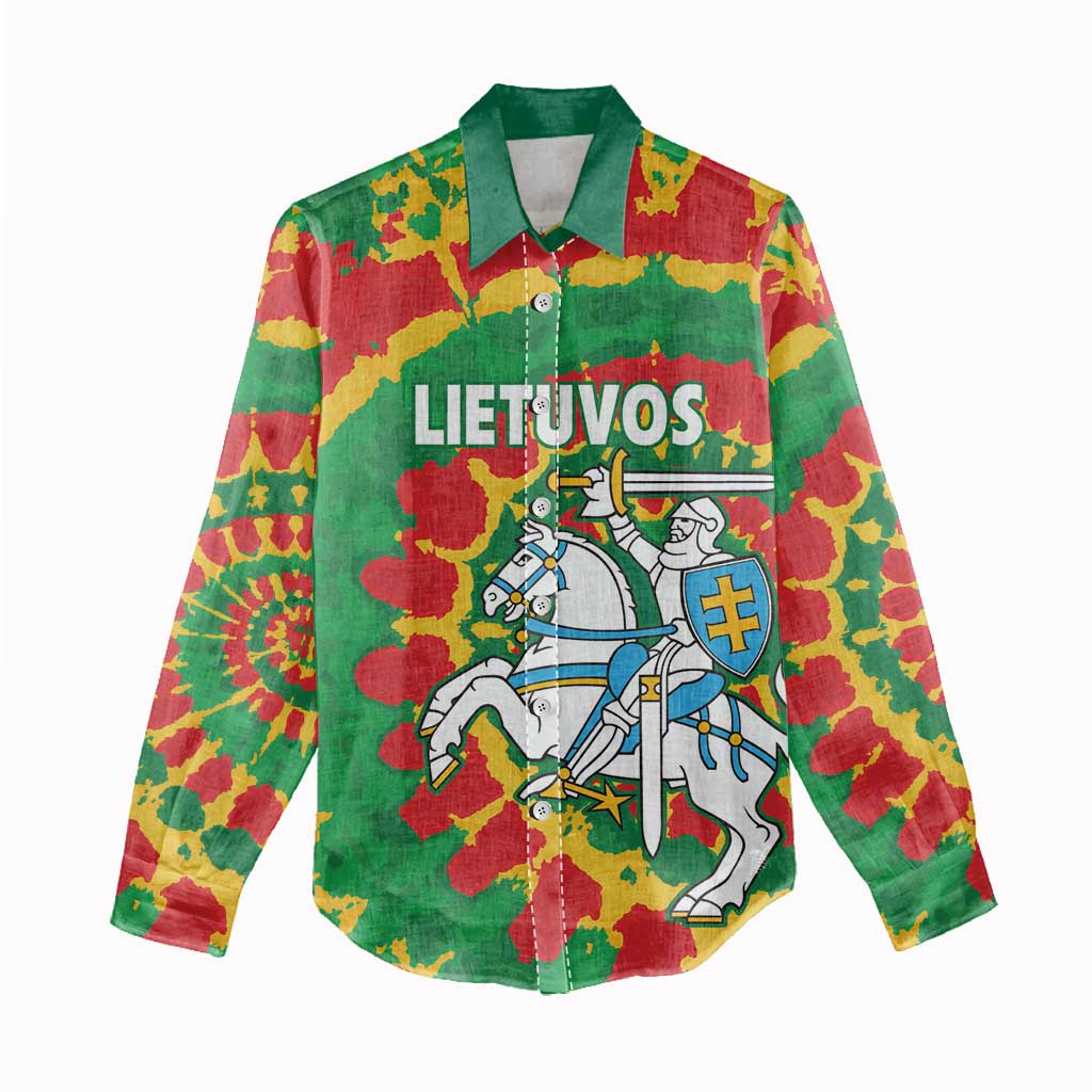 Lithuania Tie Dye Retro Basketball 1992 Personalized Women Casual Shirt