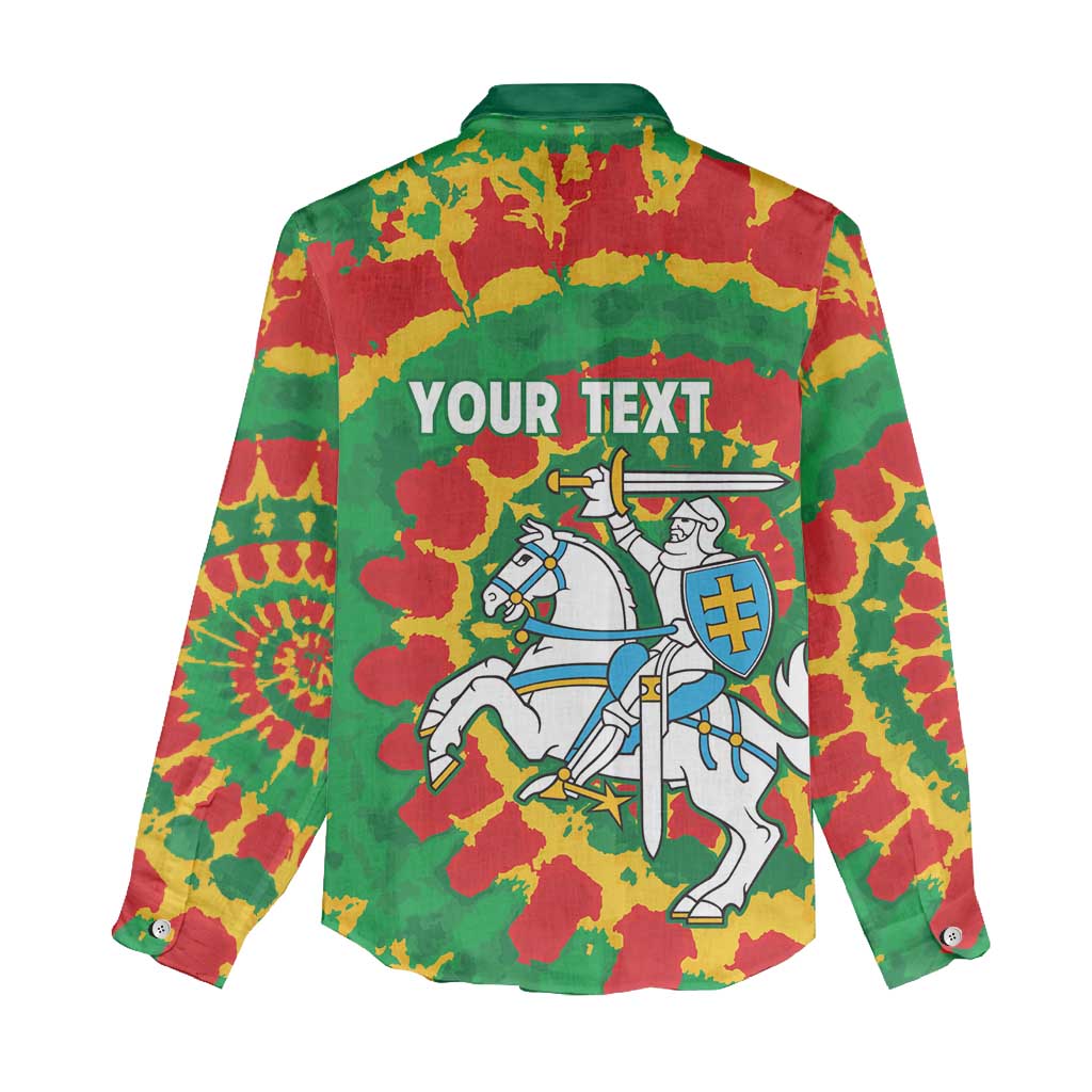 Lithuania Tie Dye Retro Basketball 1992 Personalized Women Casual Shirt