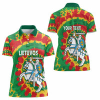 Lithuania Tie Dye Retro Basketball 1992 Personalized Women Polo Shirt