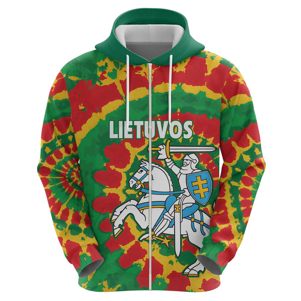 Lithuania Tie Dye Retro Basketball 1992 Personalized Zip Hoodie