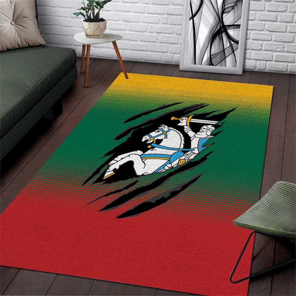 Lithuania Vytis Area Rug Lietuvos Chasing and Fighting