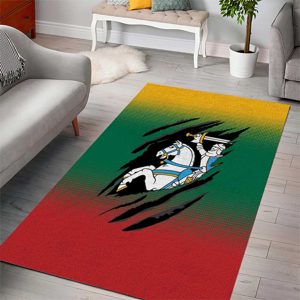 Lithuania Vytis Area Rug Lietuvos Chasing and Fighting
