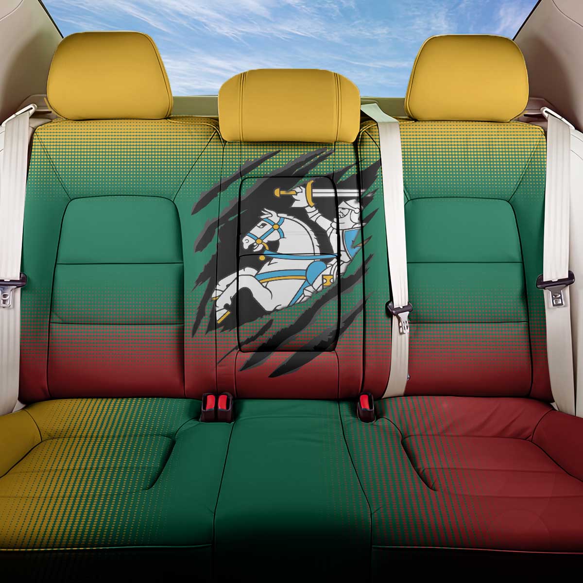 Lithuania Vytis Back Car Seat Cover Lietuvos Chasing and Fighting
