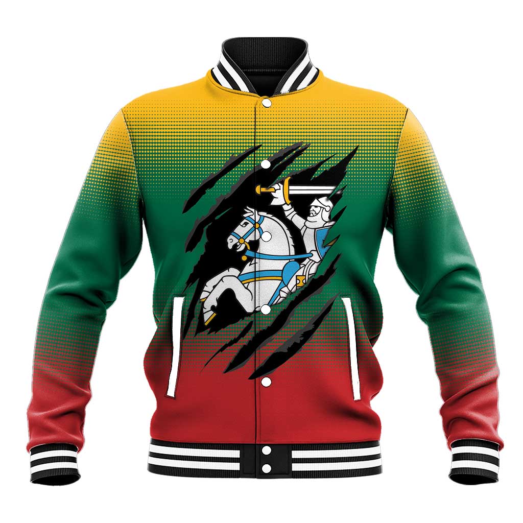 Lithuania Vytis Baseball Jacket Lietuvos Chasing and Fighting