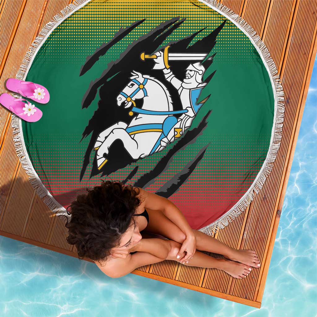 Lithuania Vytis Beach Blanket Lietuvos Chasing and Fighting