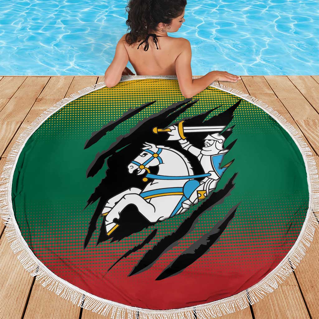 Lithuania Vytis Beach Blanket Lietuvos Chasing and Fighting