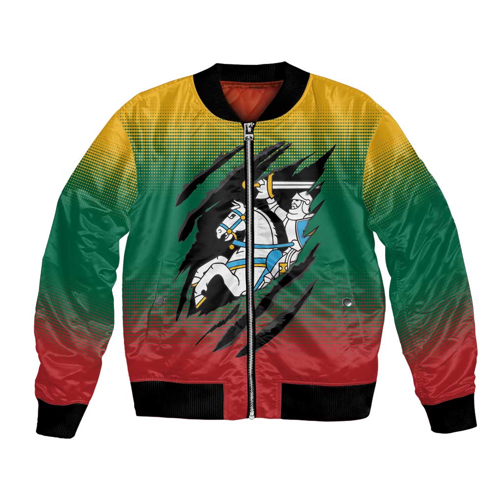 Lithuania Vytis Bomber Jacket Lietuvos Chasing and Fighting