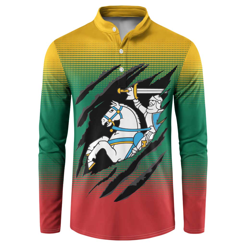 Lithuania Vytis Button Sweatshirt Lietuvos Chasing and Fighting