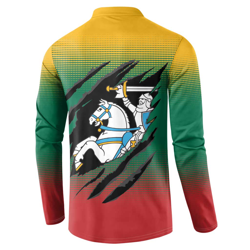 Lithuania Vytis Button Sweatshirt Lietuvos Chasing and Fighting