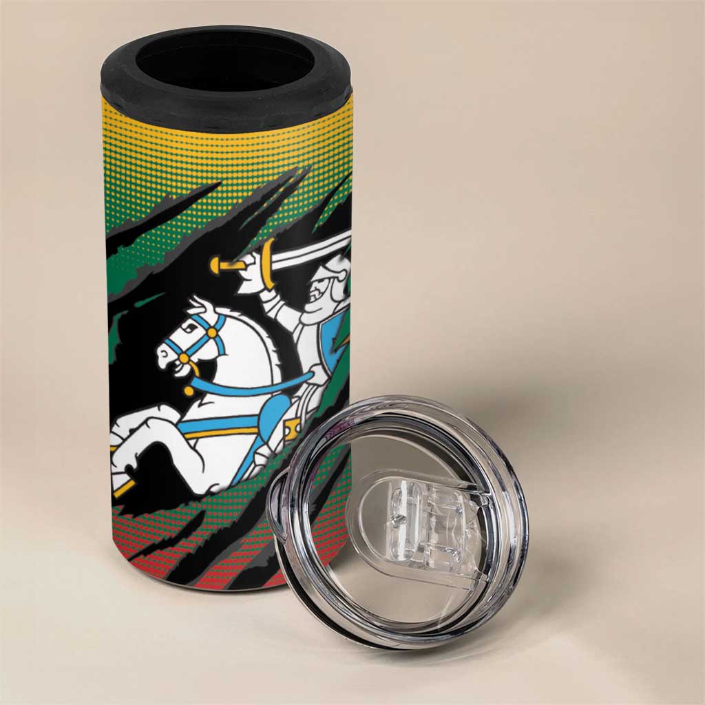 Lithuania Vytis 4 in 1 Can Cooler Tumbler Lietuvos Chasing and Fighting